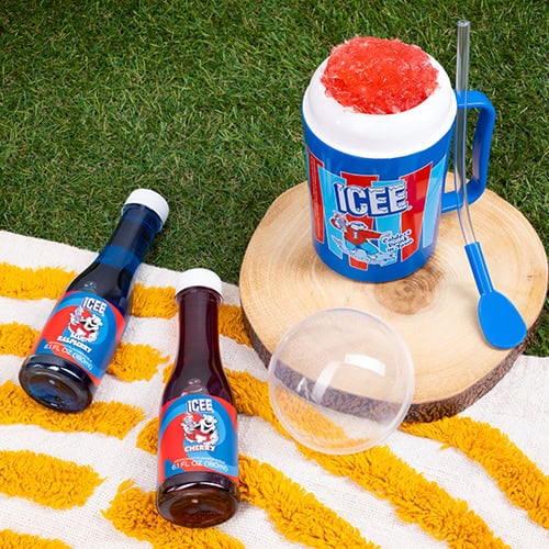 ICEE Making Cup & 2 Syrups 2 - Blue Raspberry & Cherry - USA Fizz